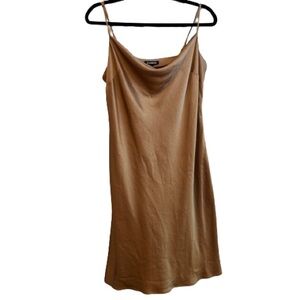 NWT Express Coffee Slip Midi Dress L